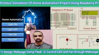 Proteus Simulation Project | Home Automation System Using Raspberry Pi | WebPage Design Using Flask
