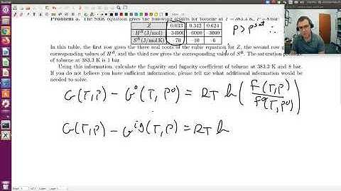Chapter 7: Equation of State and Fugacity Example 1