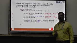 Prog  Encapsulation by creating a Person class with Private variables Public getter setter methods