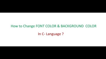 How to change FONT COLOR & BACKGROUND COLOR in C- Language? #video-6
