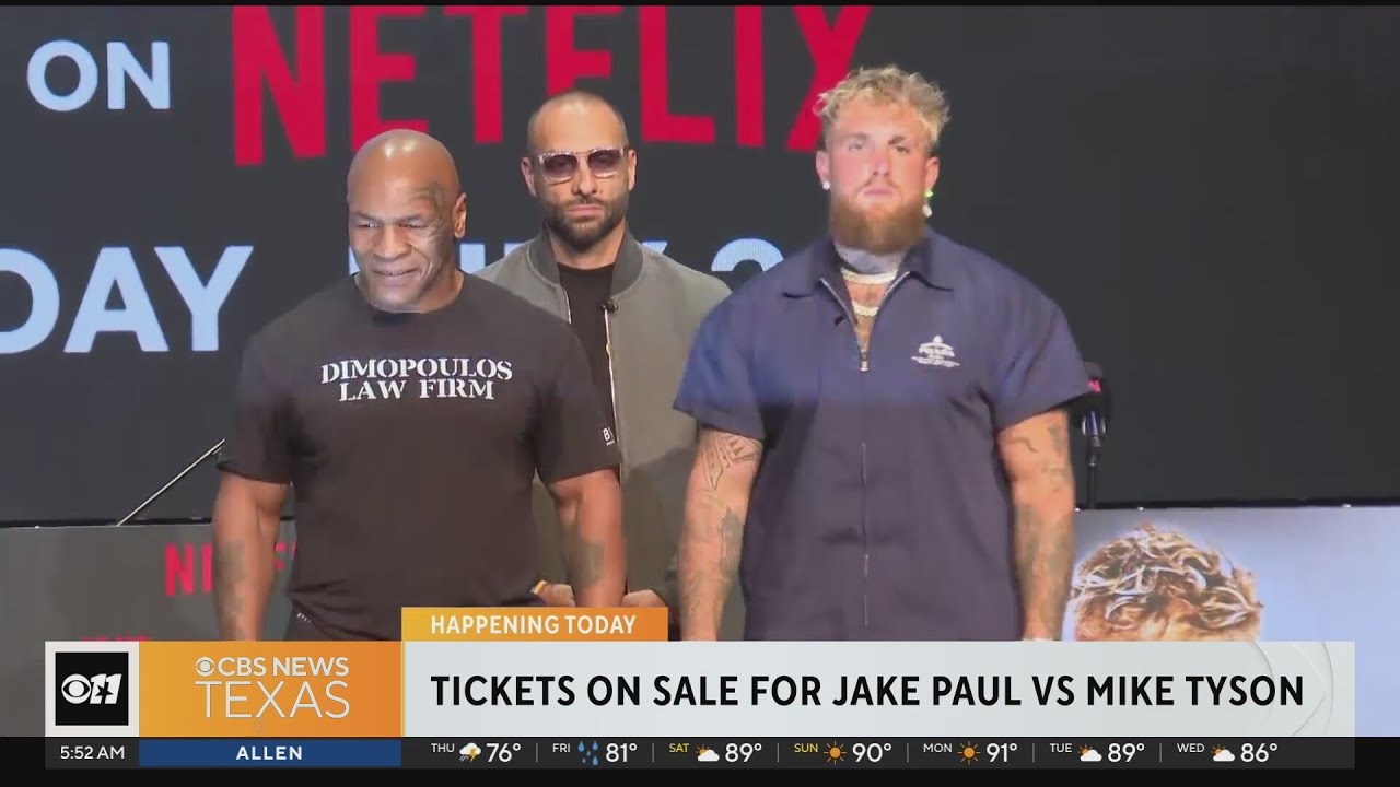Tickets for Mike Tyson, Jake Paul fight in Arlington go on sale Thursday