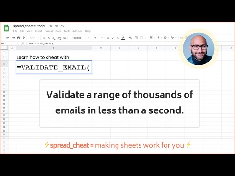 Check an inbound email list in Google Sheets with VALIDATE_EMAIL