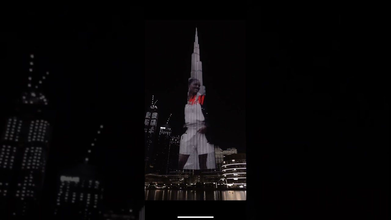H&M sustainability message on Dubai’s Burj Khalifa