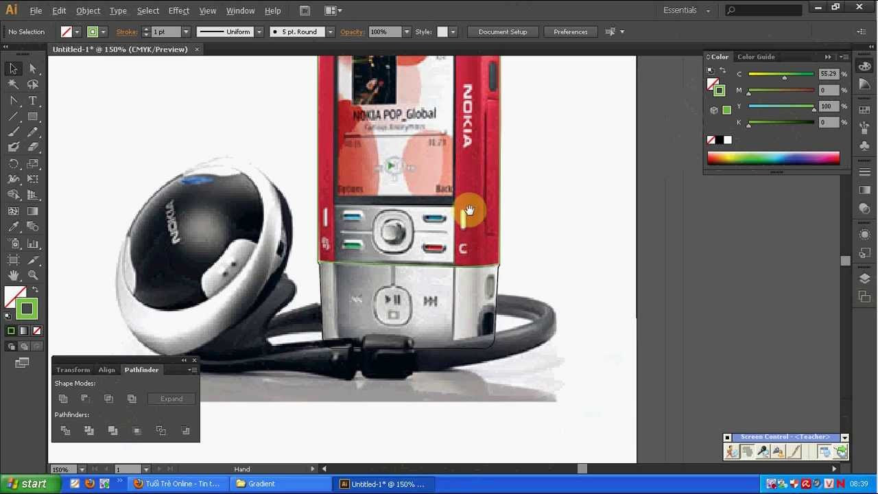 Học Adobe Illustrator CS6 - Vẽ chiếc điện thoại - youtube
