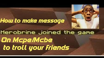 How to make message Herobrine joined the game in Mcpe/mcbe #minecraft #mcpe #troll