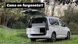 Volkswagen Caddy Camper | Van Tour Cap Ras M camper conversion kit with bed and kitchen