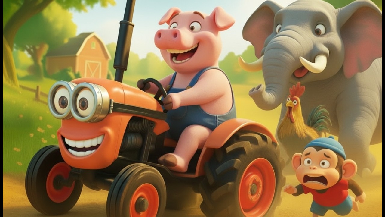 Tractor broken, monkey farmer fixes tractor in the middle of wheat field | Monkey Tractor Farm🐒🚜