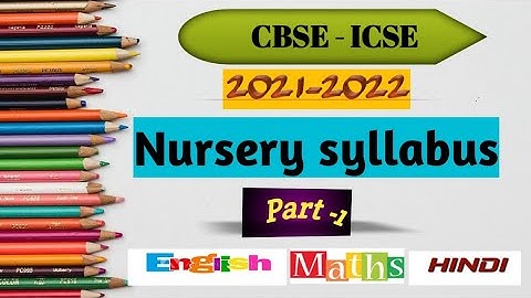 nursery syllabus 2021-22 Nursery class syllabus {2021-2022}#latestnurserysyllabus