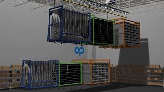 Overhead storage for car parts.