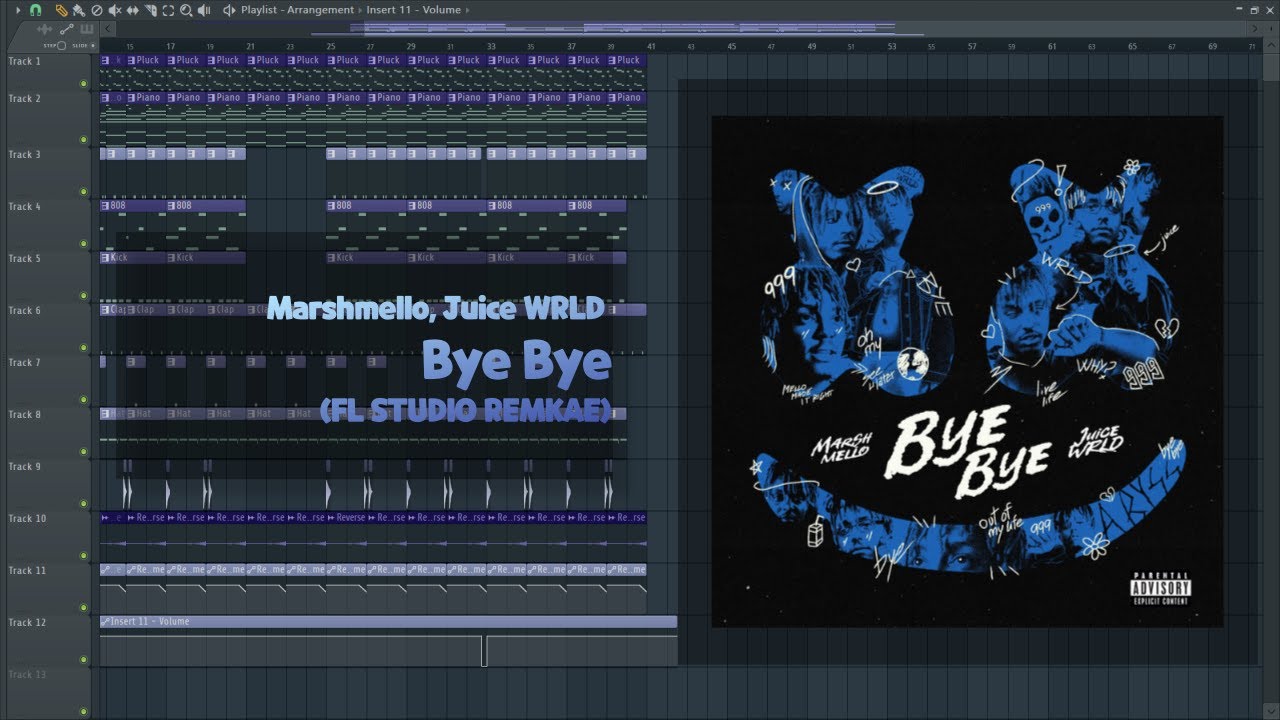 Marshmello, Juice WRLD - Bye Bye (FL Studio Remake) + FLP