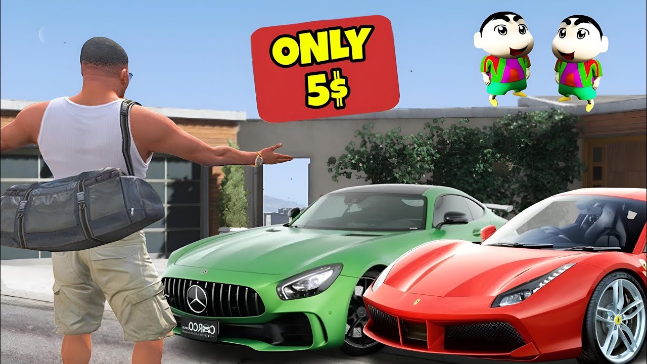 GTA 5 : SHINCHAN, PINCHAN AND FRANKILN BUYING EVERYTHING 😯 FOR 5 DOLLARS 🤑