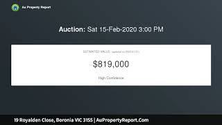 19 Royalden Close, Boronia VIC 3155 | AuPropertyReport.Com