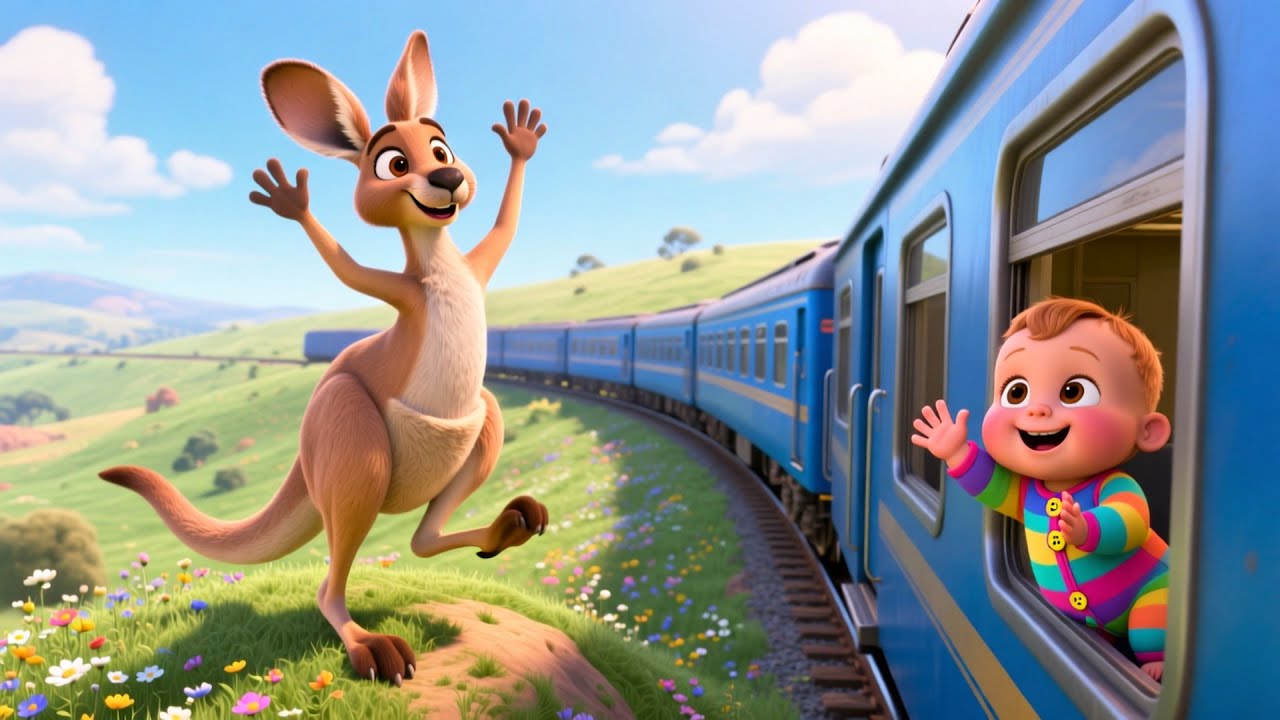 Поезд кенгуру «Зум-Зум» 🚆🦘 | Веселая песенка с движениями для детей | Обучение через движение