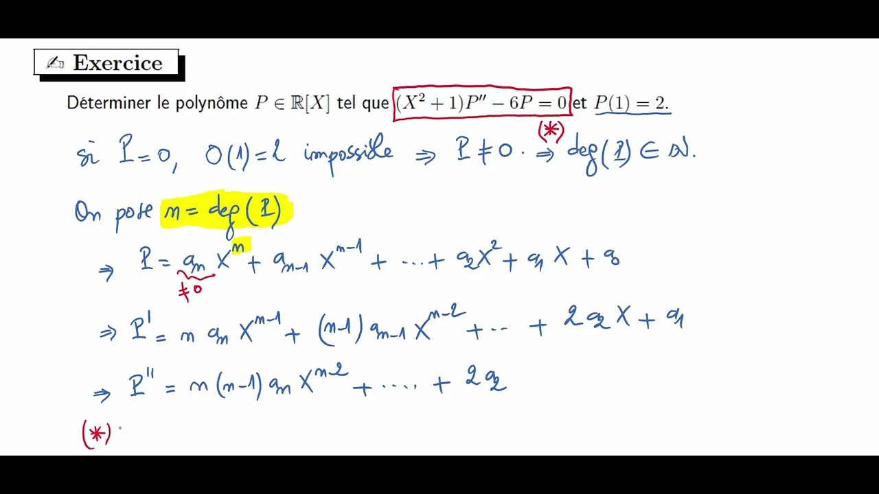 Comment on cherche un polynôme à partir de certaines relations données ?
