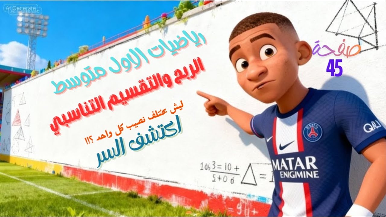 الربح والتقسيم التناسبي رياضيات صف الاول متوسط صفحة 45