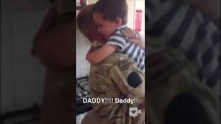 Army dad hides in box to surprise son