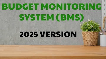 Budget Monitoring System (BMS) 2025 VERSION