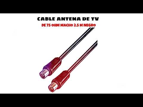 Video de Cable antena de TV de 75 Ohm macho 2.5 M Negro