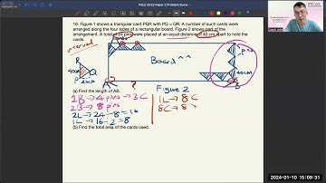 PSLE 2023 Paper 2 Q16 Figure 1 shows triangular card PQR Interval Perimeter Rectangle Equal Distance