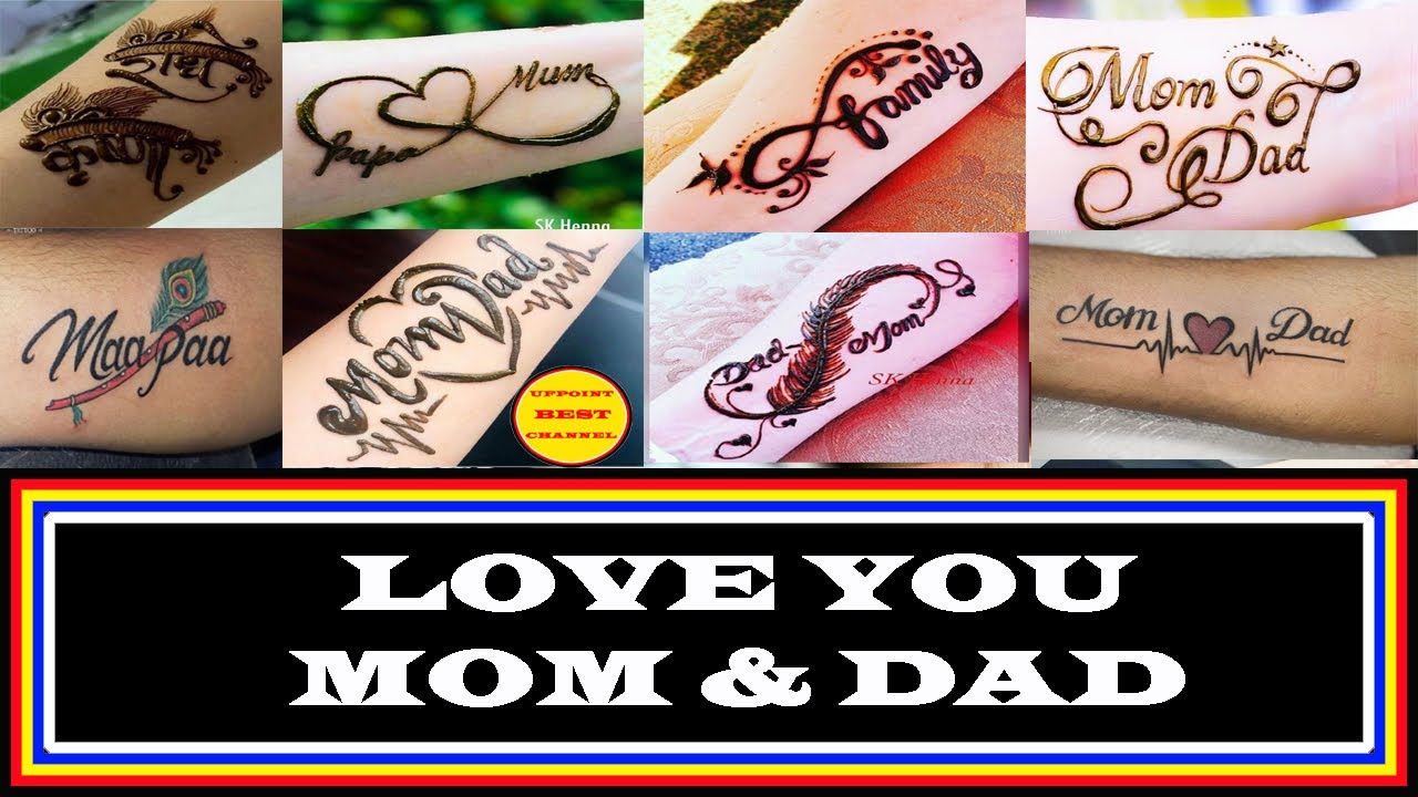Mom and dad mehndi design | mom mehndi tattoo | dad mehndi tattoo # ...