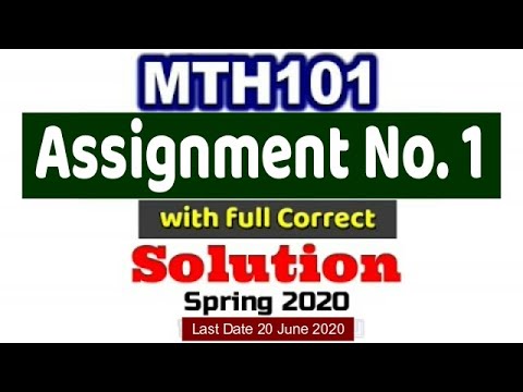 vu mth101 assignment 1 solution 2020