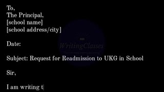 How to write request for readmission to UKG in school? || Readmission letter