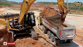 CAT 349E Excavator Loading Mercedes & MAN Trucks in 4 Passes | Insane Precision!