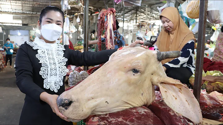 Market show, Buy cow head for cooking / Yummy food cooking / Countryside life TV - DayDayNews