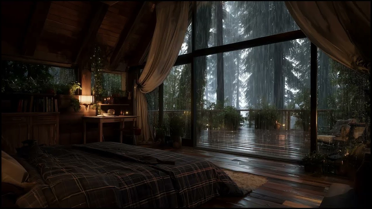 Лучший дождь у хижины в глубоком лесу 🌲｜Засыпайте мгновенно под звуки дождя