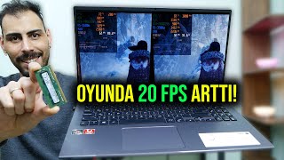 280 TL'ye LAPTOP 2 KAT FPS ARTTIRMA! Gerçekten Takılıp Donmalar Gitti ve PC Hızlandı (8+4GB APU)