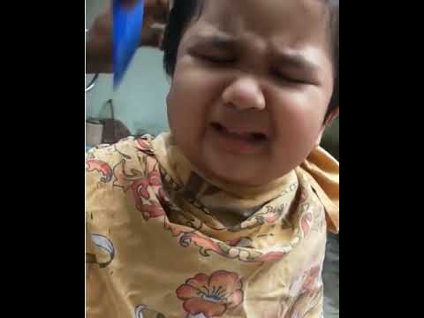 Viral Video Mere Baal Mat Kato Cute Angry Baby Boy Hair Cutting Viral Video 