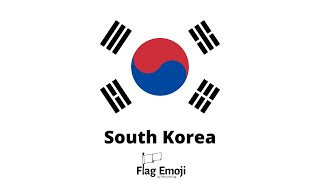 Cool South Korea flag emoji. Round South Korean flag emoticon