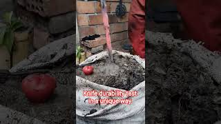knife durability test in a unique way #blacksmith #hardening #fyp #subscribemychannel #like #forging