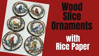 Wood Slice Christmas Ornaments #artjournal #mixedmedia #christmas #ornaments #craftfairideas