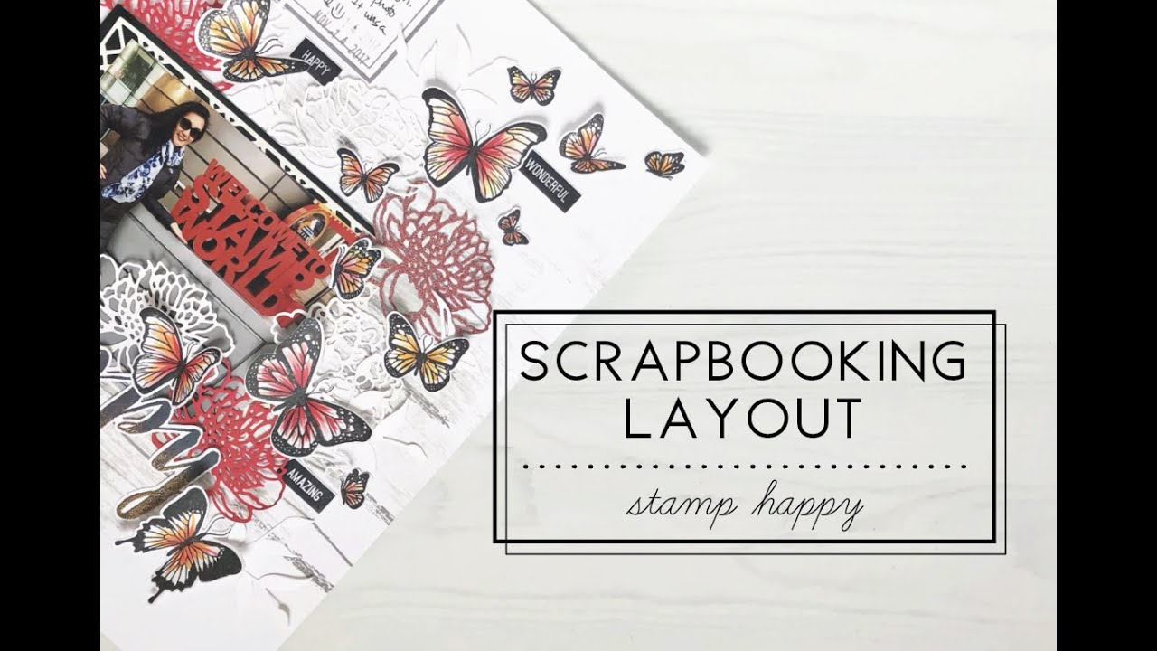 Scrapbooking Layout - 8.5x11 Stamp Happy