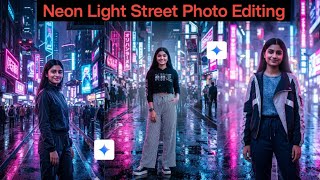 Neon Light Street (Pink/Blue Glow) – Best Photo Editing Prompt ll Neon Light Street tutorial  screenshot 3