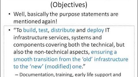 119CSU  ITIL v3 Release and Deployment Management Objectives7 43