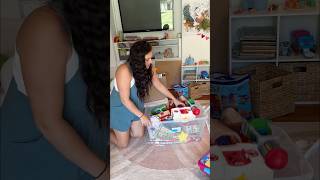 How we started a toy rotation! #toddlermom #toddlertoys #toyrotation #playroomorganization