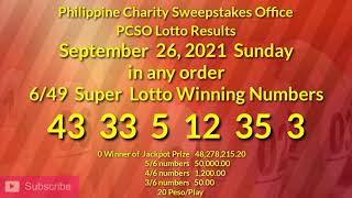 9pm PCSO Lotto Results September 26 2021 Sunday 6/58 6/49 3D 2D screenshot 5