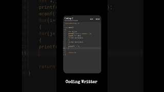 Day 06 V02 ll Coding Writter ll C programming pattern Tutorial ll #c #codingbat #coding
