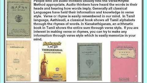 Memory technique:  Verse / Rhyme System by S Lakshmanan, Psychologist
