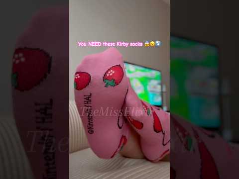 Pink Kirby Socks Try-On 👣 Soft Soles + Cute Feet Aesthetic 💕 #Shorts #Socks