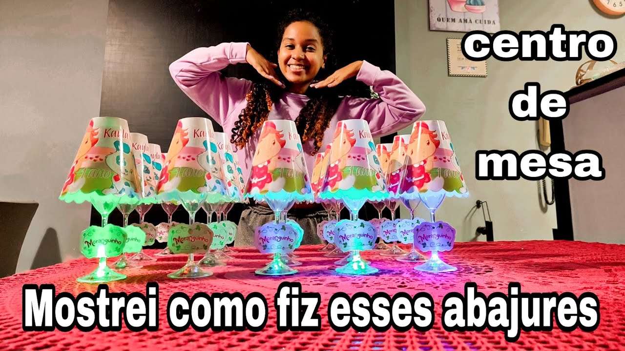 Como fiz o abajur de centro de mesa para o aniversário de 1 aninho da minha bebê...