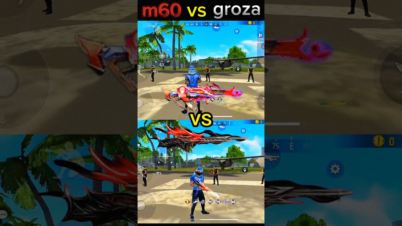 m60 evo gun vs groza new skin🔥 who is win comment 🤫 