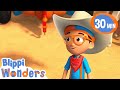 Cowboys | Blippi Wonders | Cars, Trucks &amp; Vehicles Cartoon | Moonbug Kids