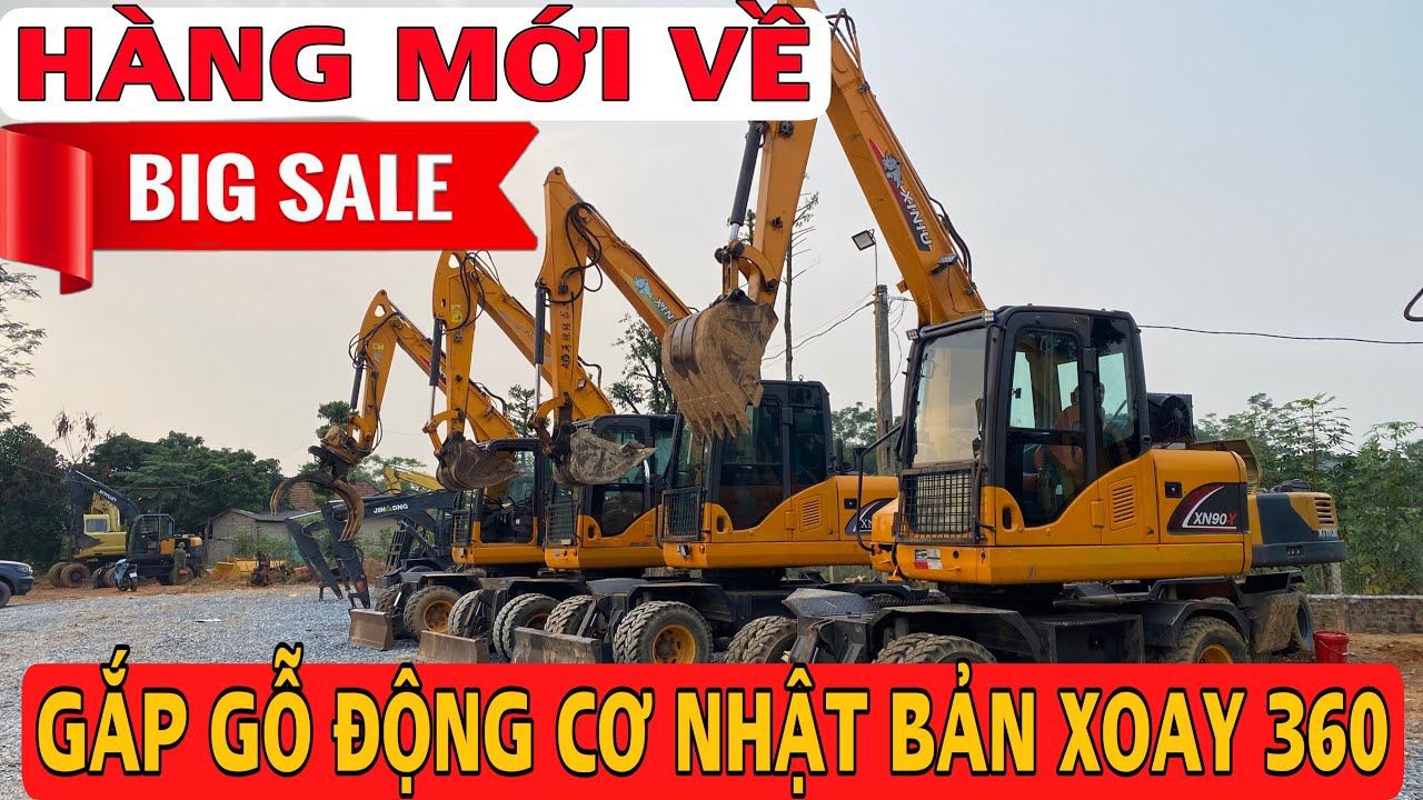 Siêu phẩm máy xúc đào bánh lốp gắp gỗ xoay 360 Rhinoceros Xiniu Nayoga giá 5xx