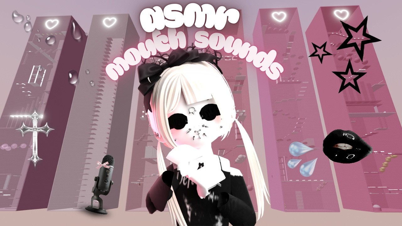 [Roblox ASMR 🦇] My very first ASMR video 🖤 mouth sounds and leather tapping !