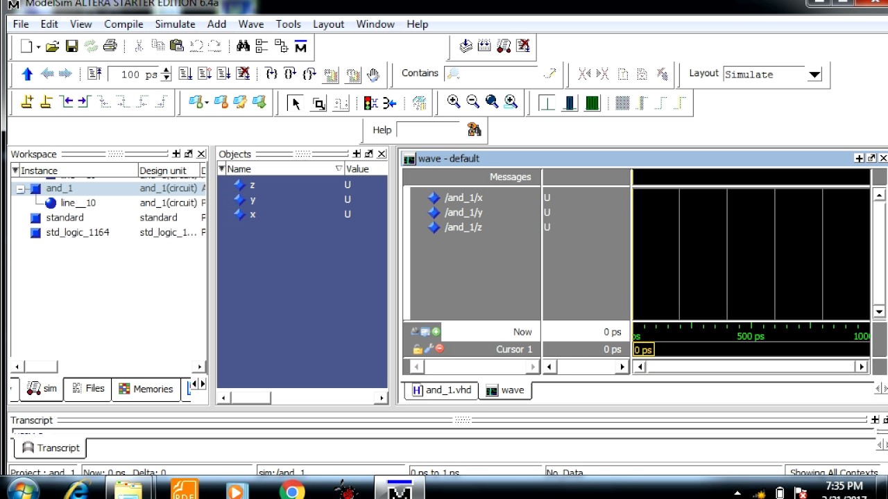  VHDL CODE MODEL SIM AND GATE VHDL How To Compile And Simulate VHDL Code Of AND GATE In 