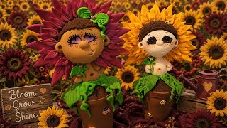 air dry foam clay sunflower baby craft DIY tutorial 