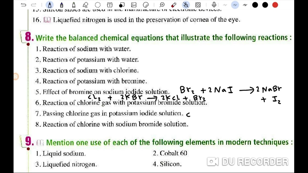 Reaction of chlorine with potassium bromide - Science
